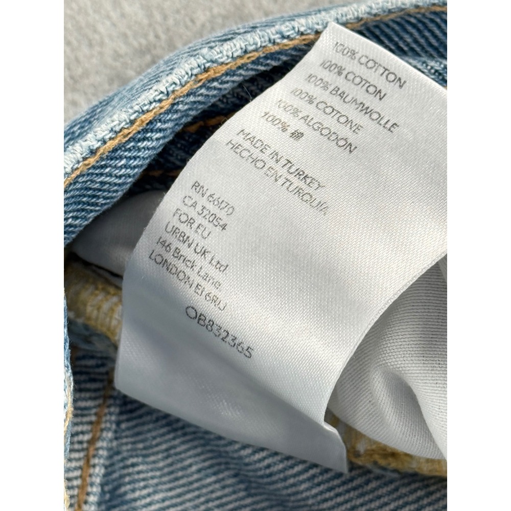 We The Free Free People Distressed Straight Leg Jeans Light Wash Blue Size 27 - Picture 4 of 8